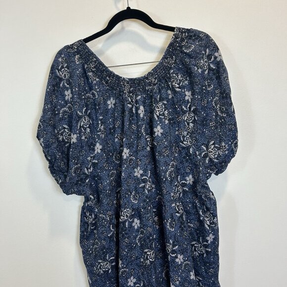 Torrid 2 2X Mini Chambray Puff Sleeve Smocked Dress - Picture 10 of 11